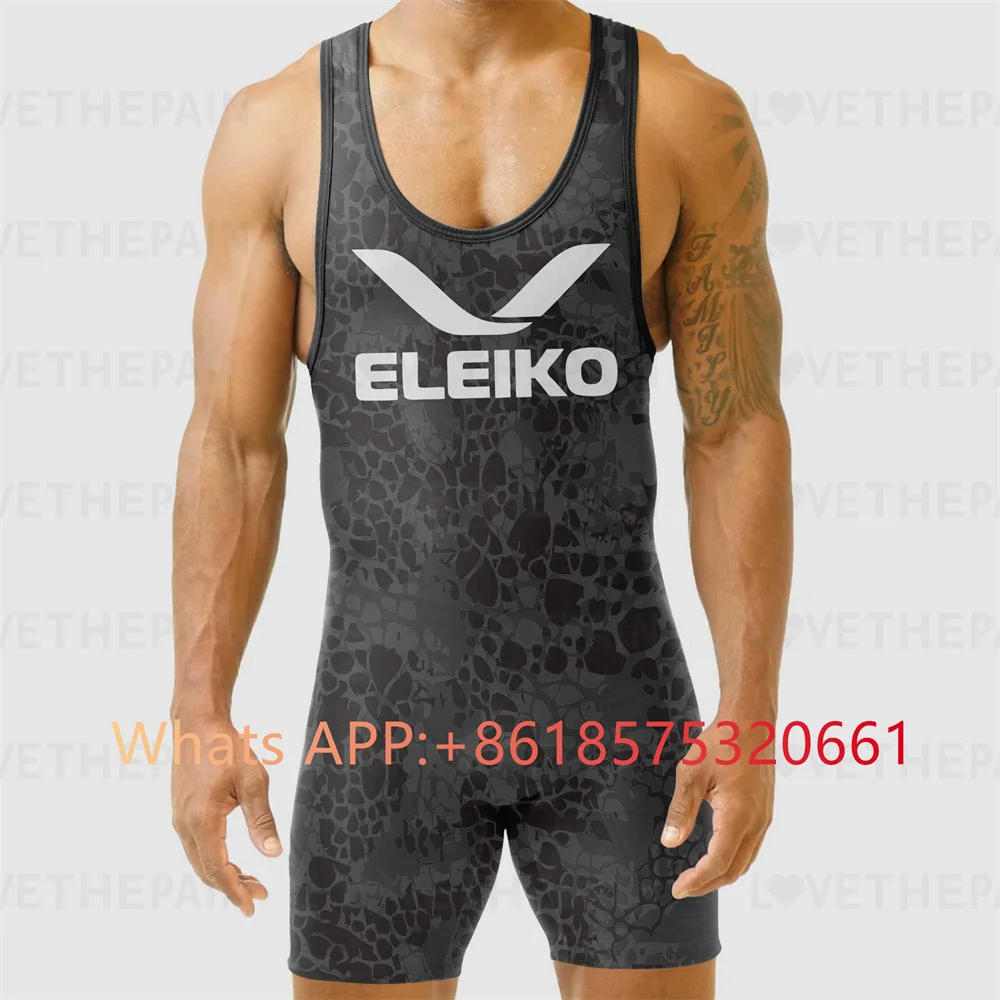 Running Gear Train - ELEIKO Mens Wrestling Singlet Uniform Advanced