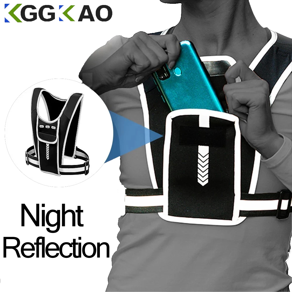 Reflective Running Gear Vest - Lauf weste Telefon halter für Männer