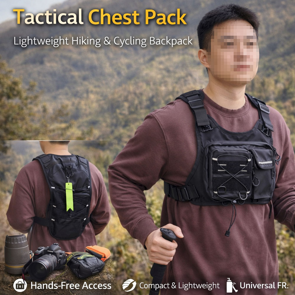 Reflective Running Gear Vest - Taktische Weste mit Brusttasche und 2L
