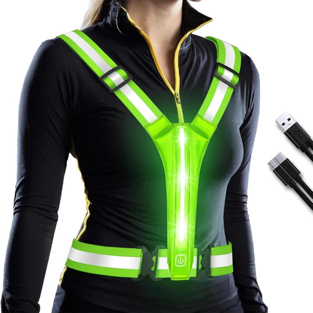 Reflective Running Gear Vest - LED-reflektierende Weste, Laufweste, leuchtende Weste für