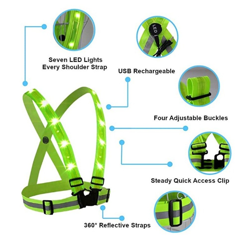 Neue Polyester-LED-Sicherheits – Reflective Running Gear Vest Bewertung und Preis